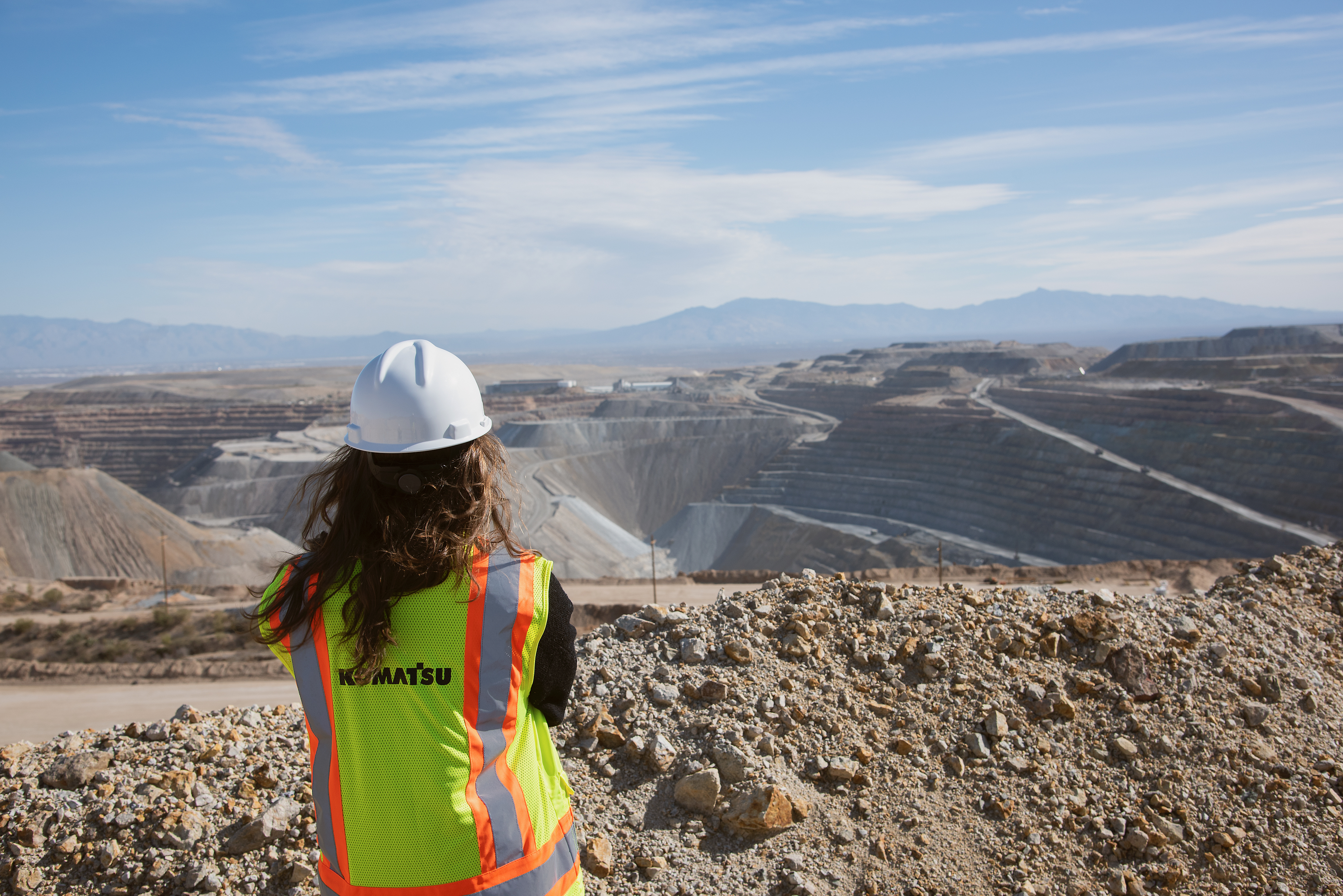 Woman flying a mapping drone